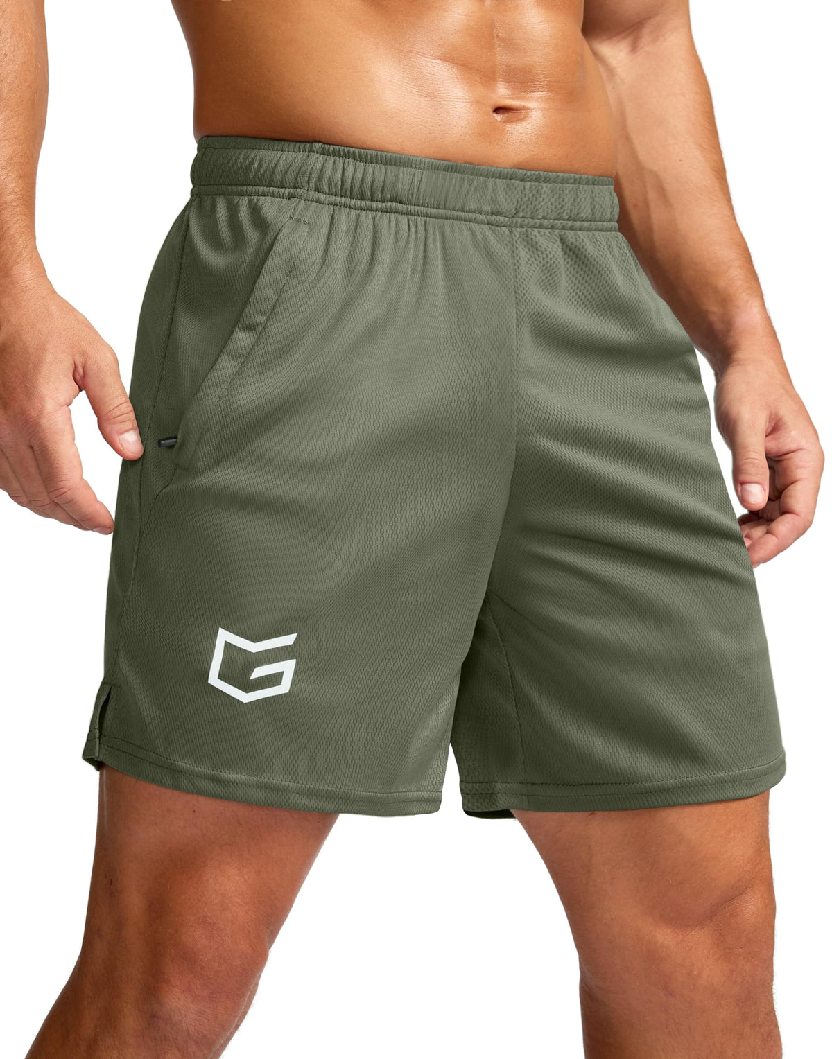 G Gradual Men's 5"/ 7"/ 9" Workout Running Shorts with Zip Pockets