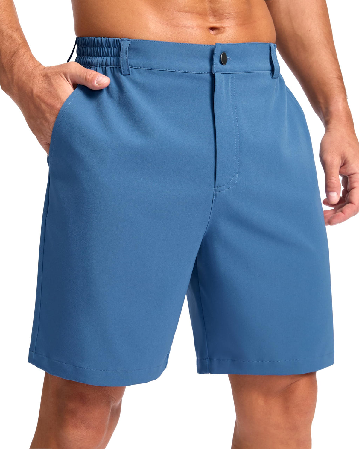 Pudolla Men's Casual Shorts 7"/9"/5" Lightweight Golf Shorts with 3 Pockets Stretch Quick Dry Comfy Work Shorts