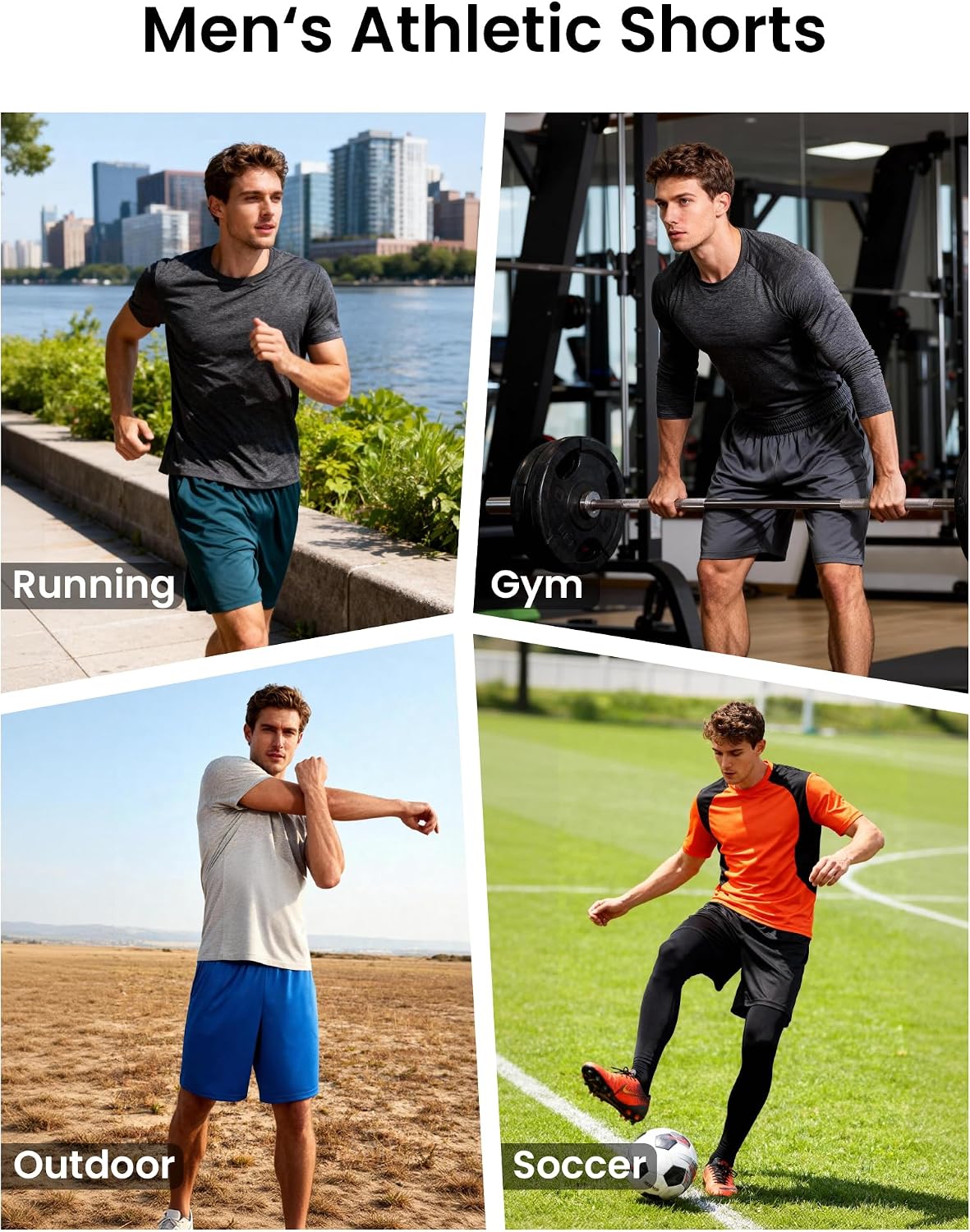 BVNSOZ Men's Athletic Shorts with Pockets