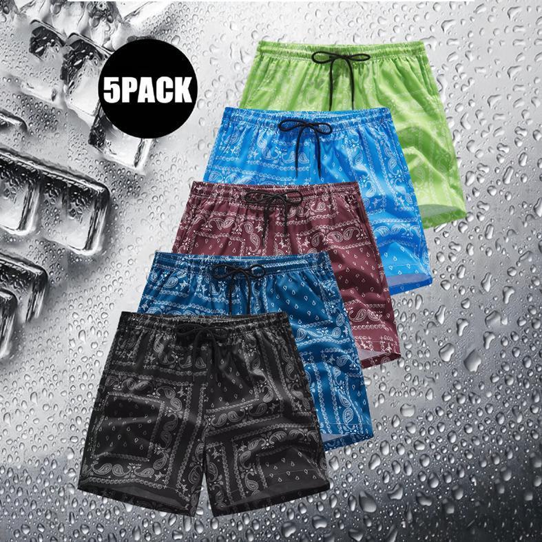 Men's Cashew Flower Pocket Casual Shorts, Regular Fit Drawstring Waist Menswear Bottoms for Daily Outdoor Wear, All-Season Casual Men's Shorts