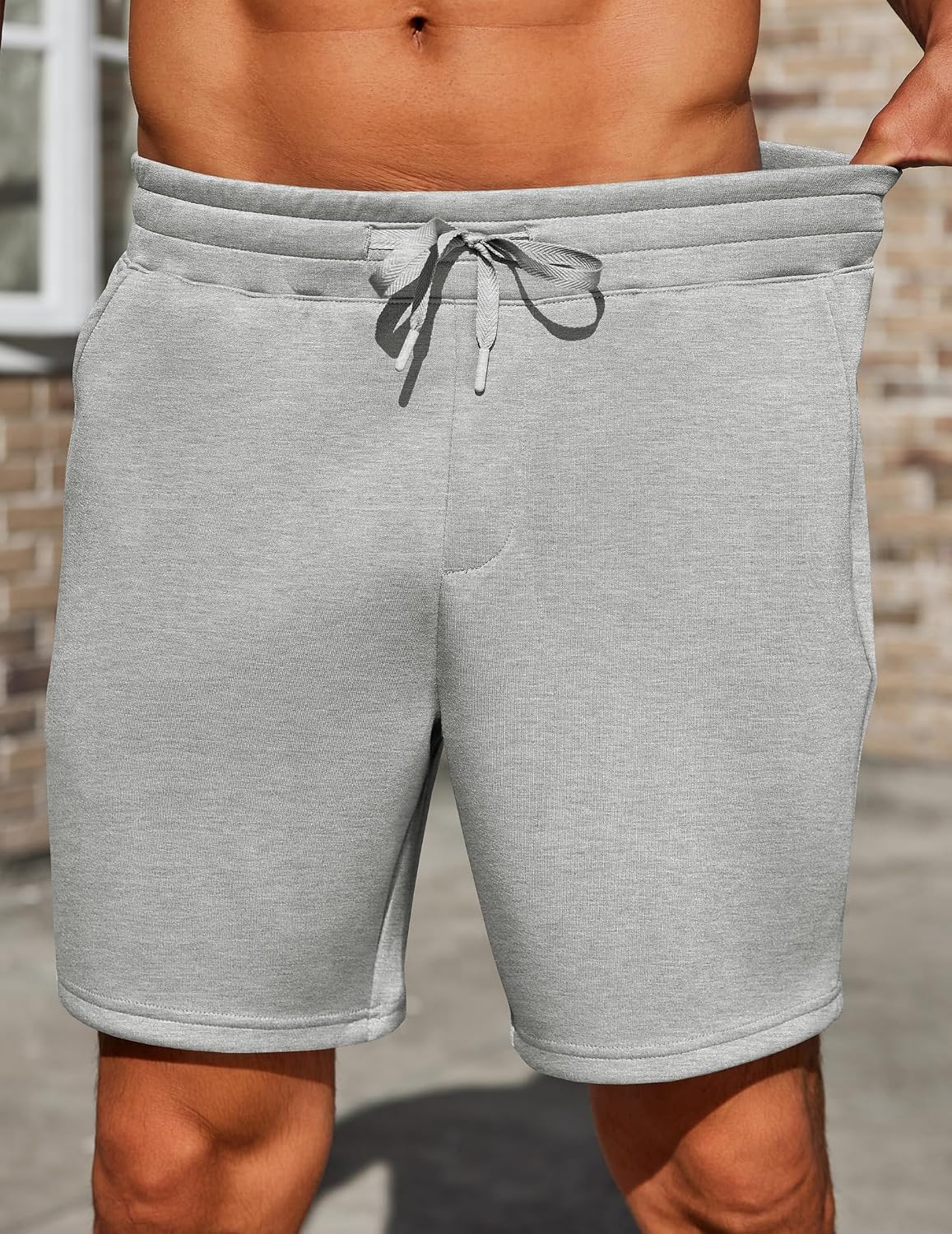 PINSPARK Mens Lounge Sweat Shorts,7" Casual Gym Athletic Workout Short