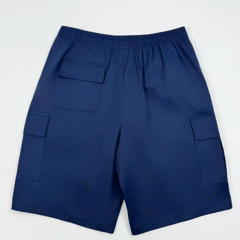 3-piece set — Plus-size men’s casual fashion shorts — drawstring, summer beach wear, slightly stretchy twill fabric, multi-pocket design, premium fit, versatile for everyday work and leisure; plus-size menswear; new for Summer 2026 fathersdaygift
