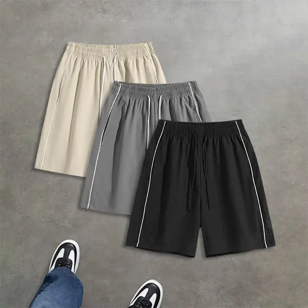 2-Pack Men’s Summer Striped Casual Shorts – Loose Fit, Versatile Athletic Style
